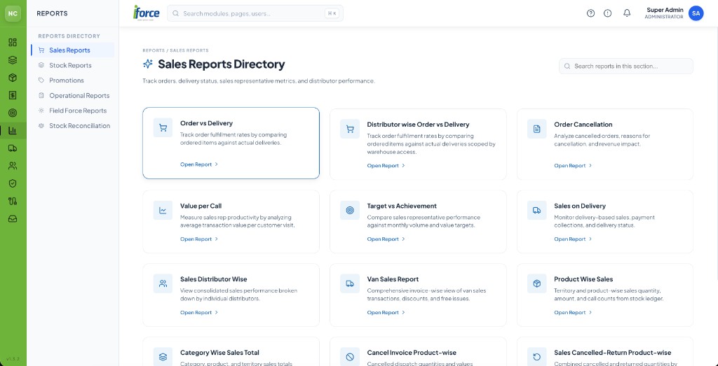 Complete Reports in iForce